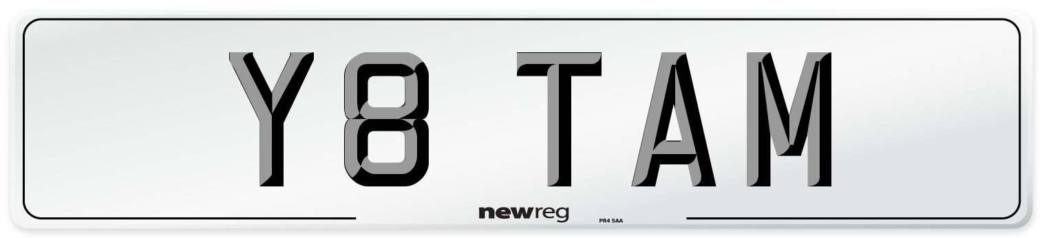 Y8 TAM Number Plate from New Reg